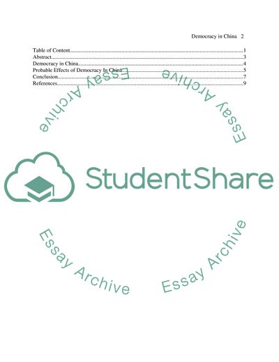 The Effect of Democracy on Chinese Development