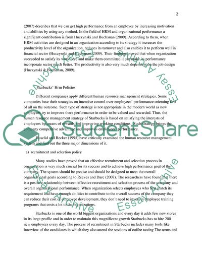 A Critical Analysis of Starbucks Human Resource Management Policy