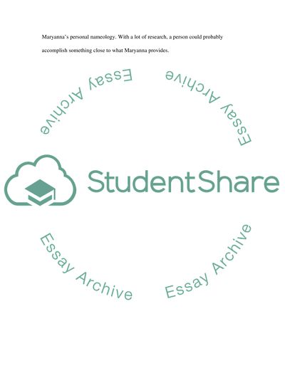 The Business of Personal Nameology