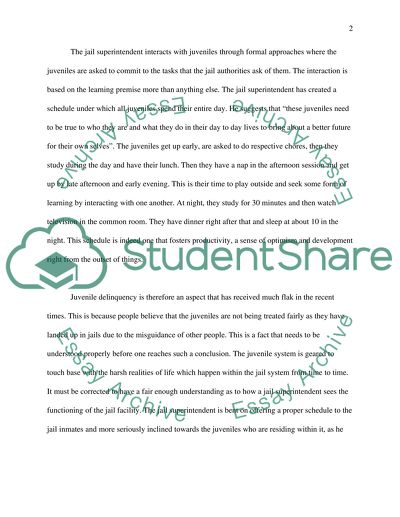 The interview with a jail superintendent