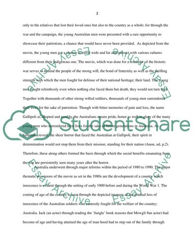 Gallipoli as a Legendary Australian Movie