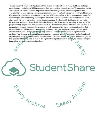 The Pros & Cons of In-House Versus Outsourced R&D Activity for Technology Firms