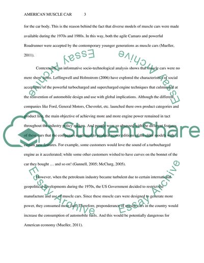 Development of American Muscle Cars