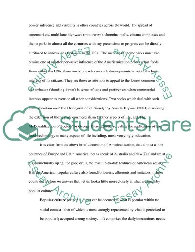 Has Western Popular Culture Become Thoroughly Americanized