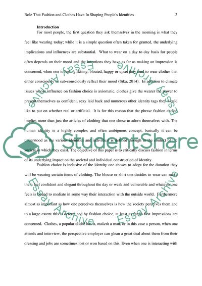 Fashion, Culture and Identity