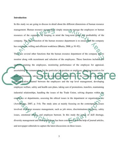 Contemporary Issues in Human Resource Management