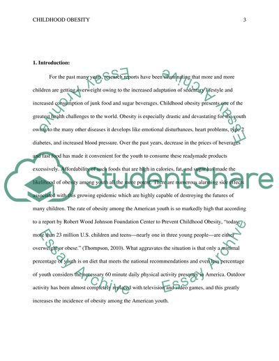 Increased Prevalence of Childhood Obesity in America