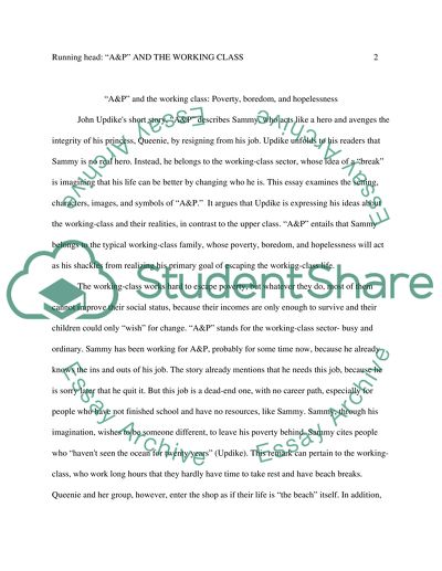 A&P and the Working Class: Poverty, Boredom, and Hopelessness