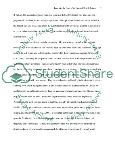 Nursing Mental Health Evaluation of Care