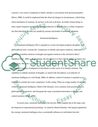 Assess the concept of emotional intelligence and its role in human service organisations