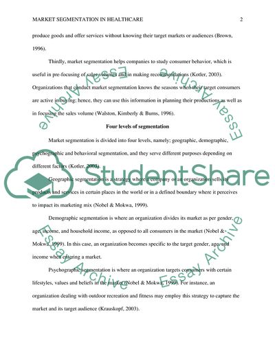 Market Segmentation in Healthcare