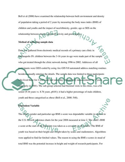 Examining the Relationship between Green Spaces, Physical Activity, and Obesity
