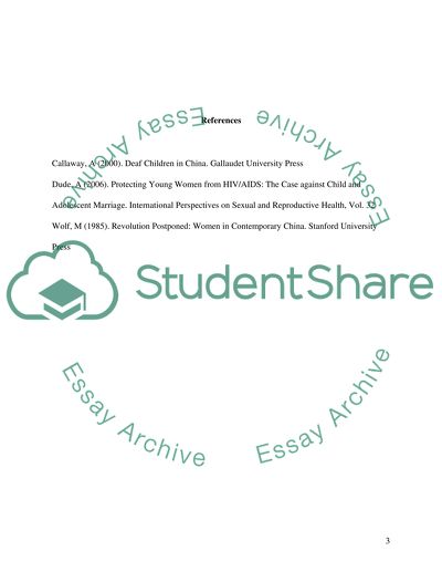 Current issues with women and children in China