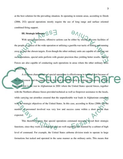 Strategic Influence of Special Operations