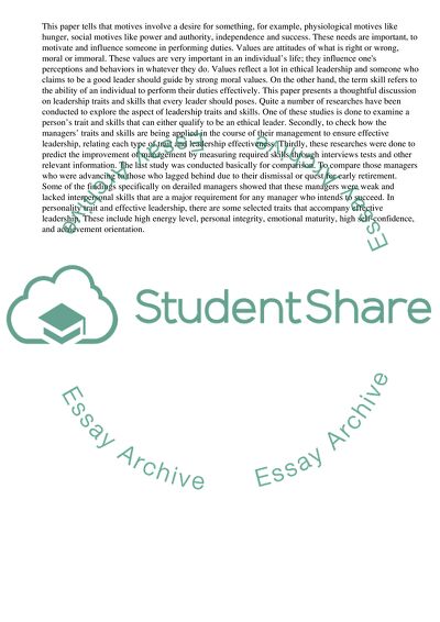 Leadership Traits and Skills