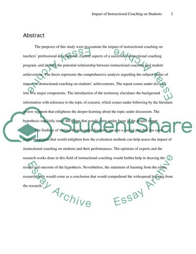 Impact of Instructional Coaching on Students