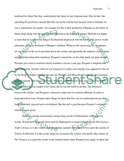 The Relationship between Gender and the Woods in Shakespeares Macbeth and The Tempest