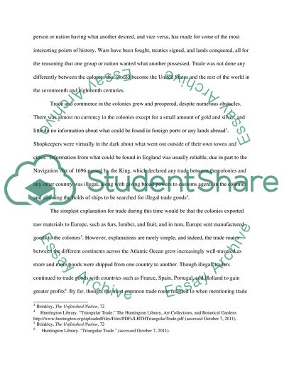 Triangle of Trade in the Atlantic Ocean