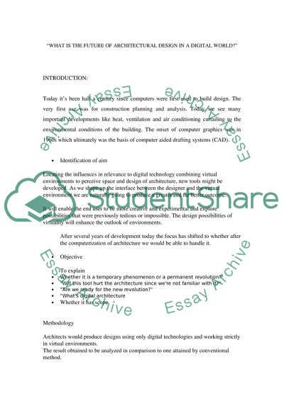 An Architectural Design in a Digital World