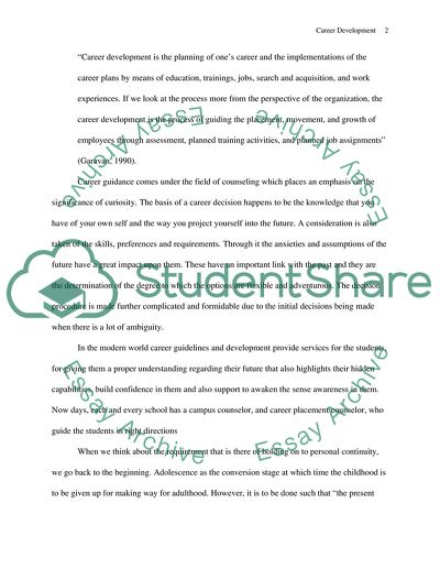 Career Development Programs and Services in Schools