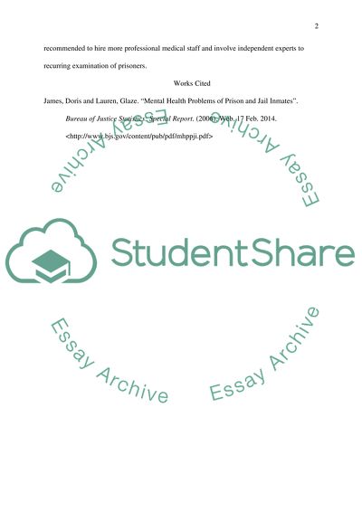 Mental Health Problems of Prison