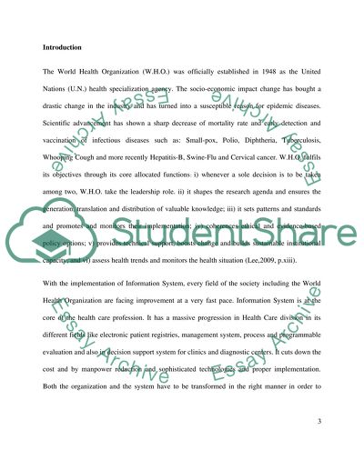 World Health Organization and Health Information Systems