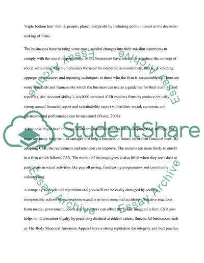 Importance of a Corporate Social Responsibility