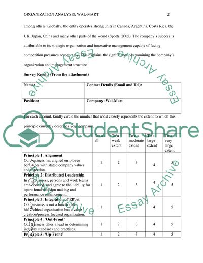 Organization Analysis - Wal-Mart