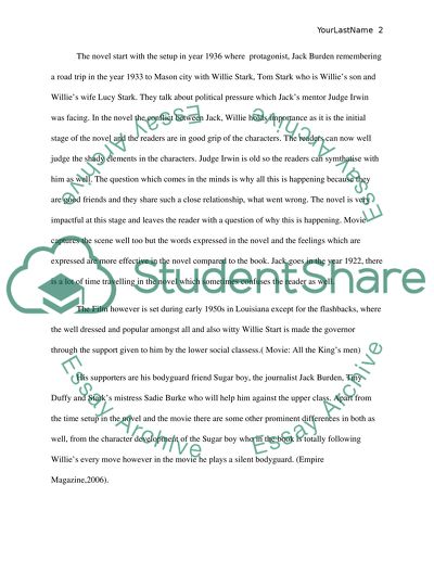 Compare the book and the movie of all the kings men