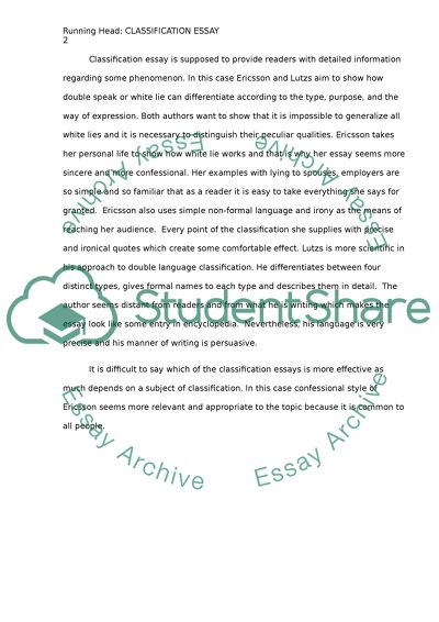 Confessional Analysis of Lutzs and Ericsson