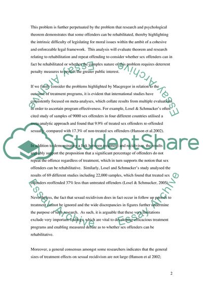 Are Sex Offenders Rehabilitative and Should the Government Impose the Death Penalty on Them