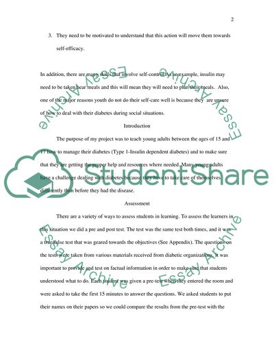 Teaching Diabetes to Youth 15-17 Year Olds