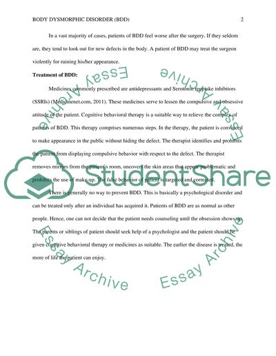 Body Dysmorphic Disorder