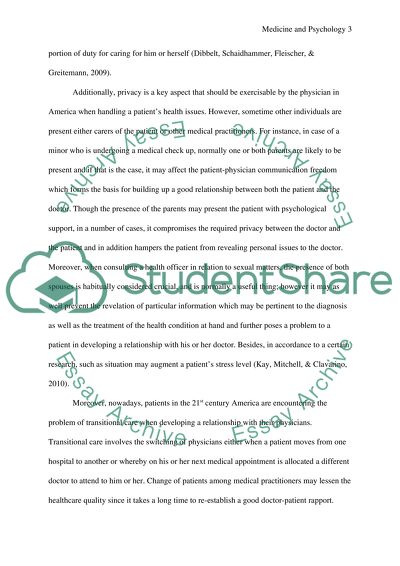 Medicine and Psychology