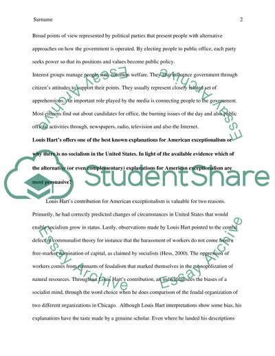 The Ideas of an Ideal Social Order and Separation of Power in the US