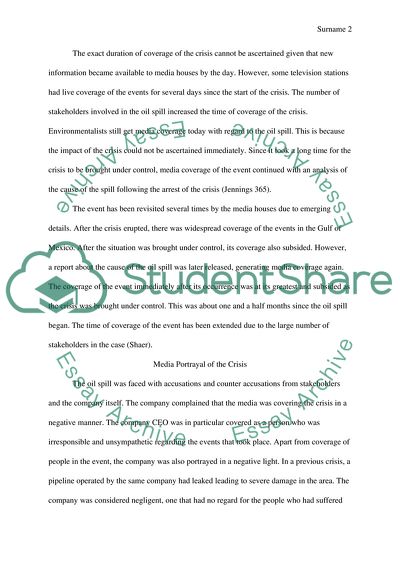 Public Relations - Media coverage of a crisis