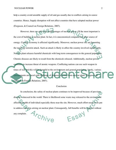 For and Against Nuclear Power