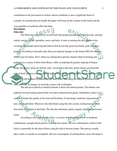 A Comparison and Contrast of the Paleo and Vegan Diets