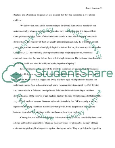 Reproductive Cloning