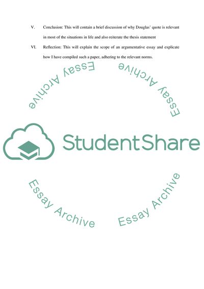 Frederick Douglas Quote and its Outline