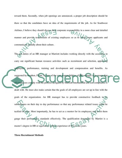 The Hospitality Industry and Providing Employment Opportunities to Marriott and Southwest Airlines