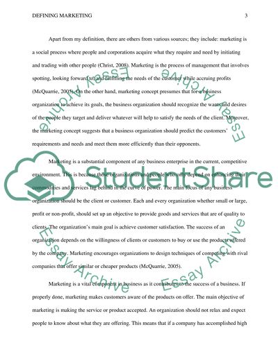 Defining Marketing Research Paper