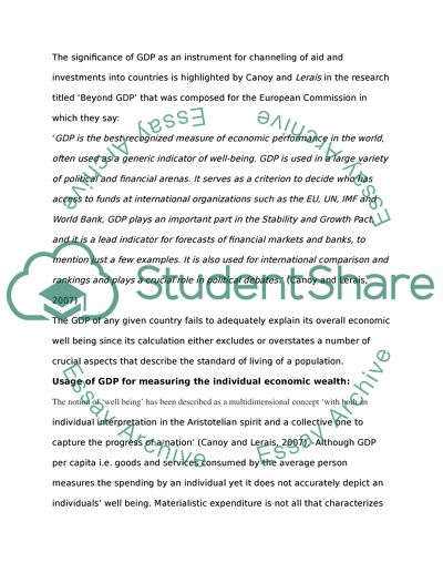 GDP - Gross Domestic Product