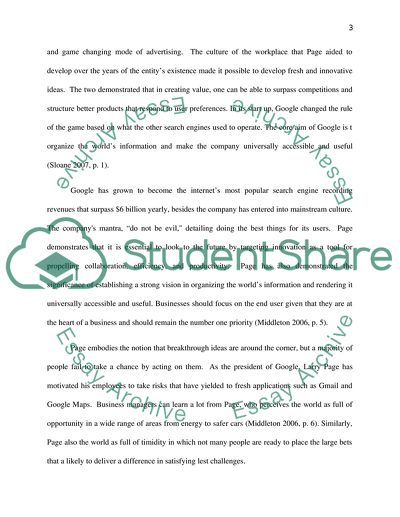 The impact of Larry Page on the Field of Business