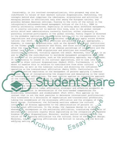 Business Ethics & Spiritual Intelligence in IHRM Assertion