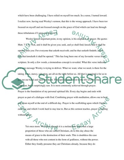 Reflections on John Wesleys Sermon: The Means of Grace