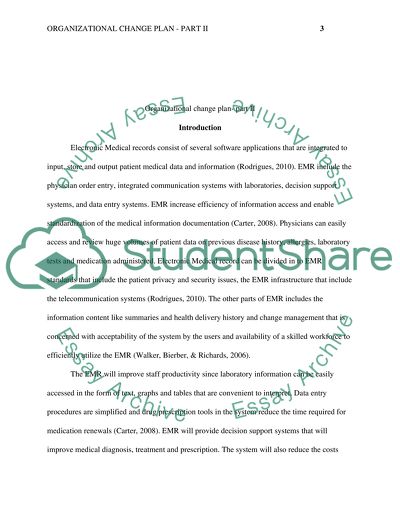 Organizational Change Plan - Part II