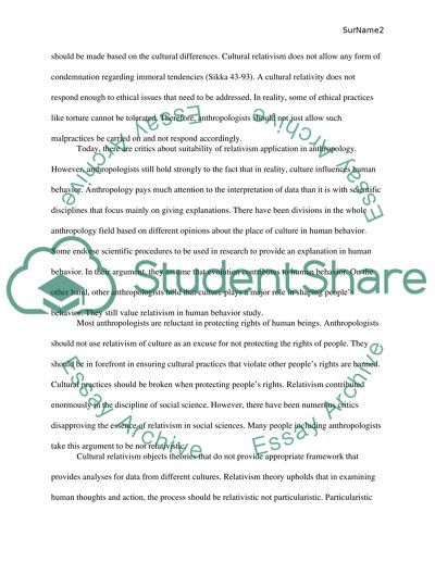 Importance of cultural relativism in anthropology