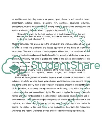 Internet Law: The Rights Protected through the Intellectual Property Law
