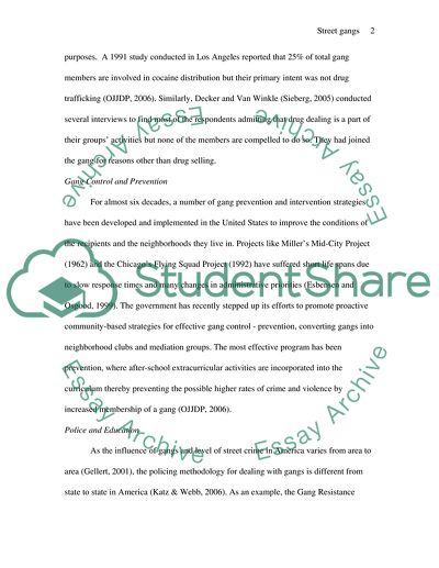 Street gangs and violence